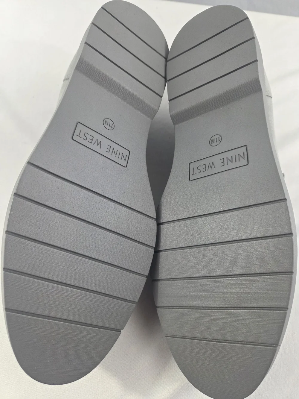 Nine West Light Grey Suede Penny Loafers